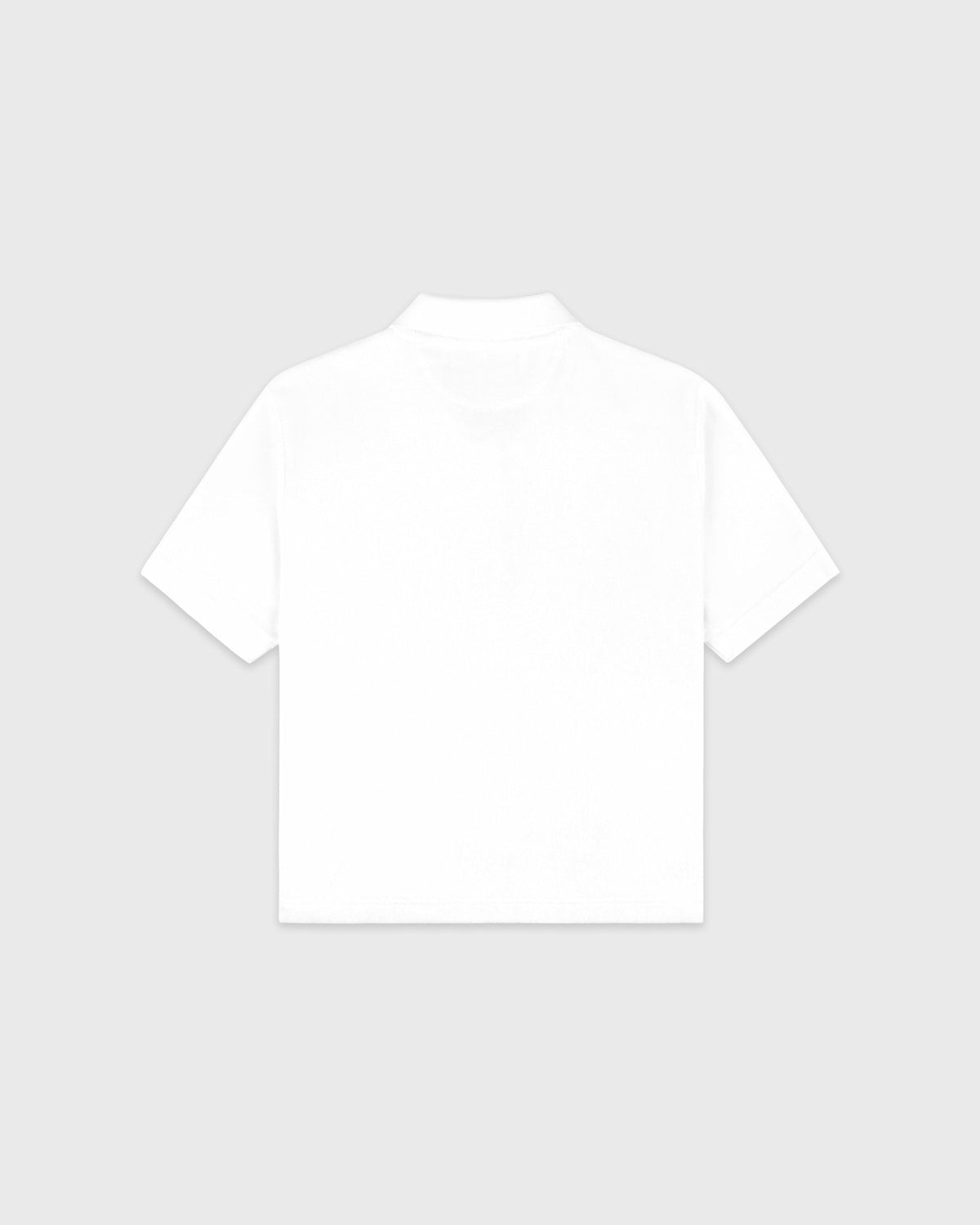 Sporty & Rich Signature Logo Terry Polo - White/Light Navy