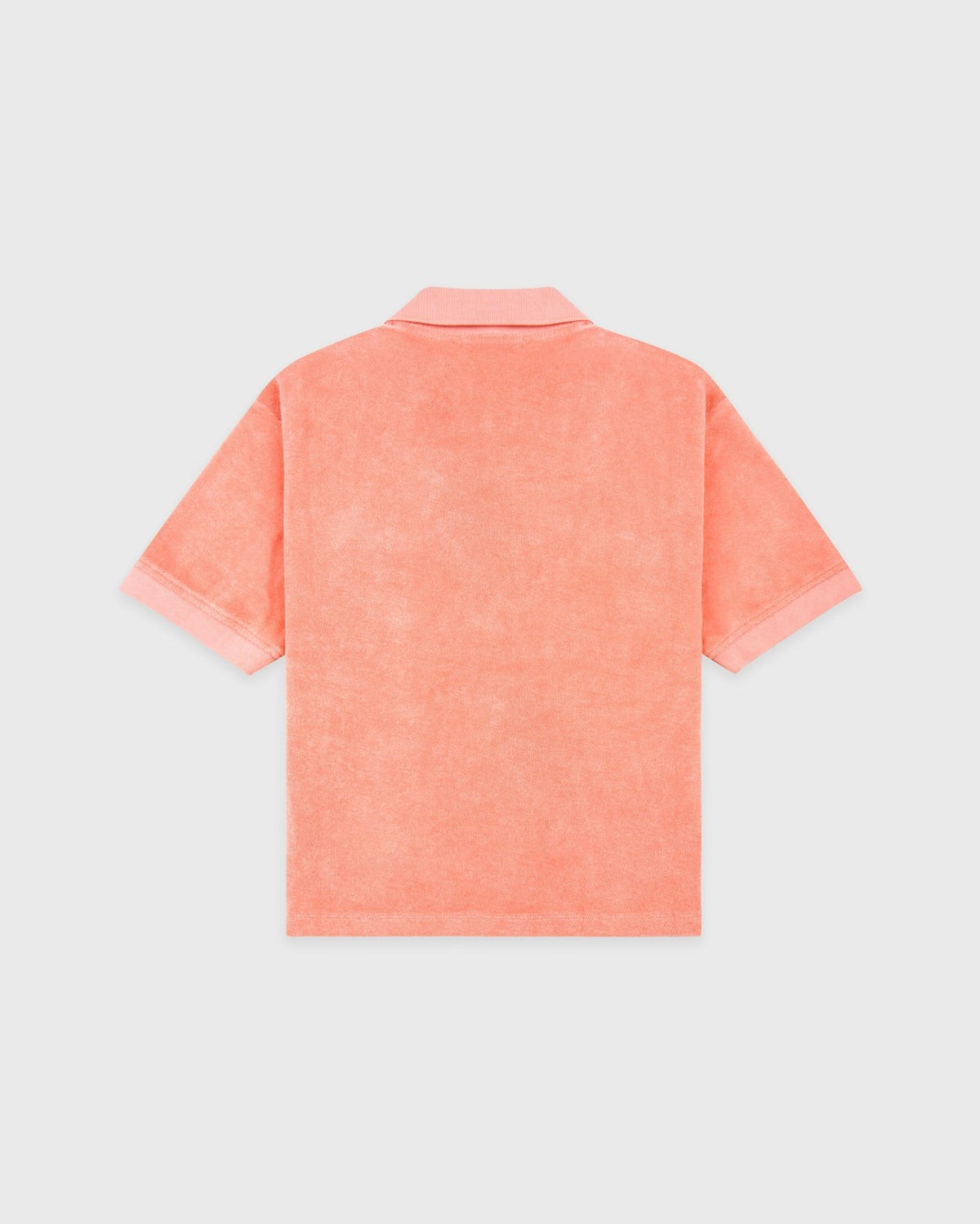 Sporty & Rich Signature Logo Terry Polo - Flamingo/White