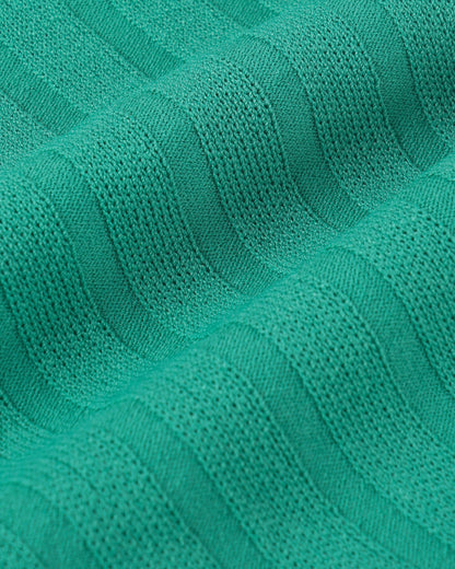 Sporty & Rich SRC Ribbed Polo - Amalfi Green/White