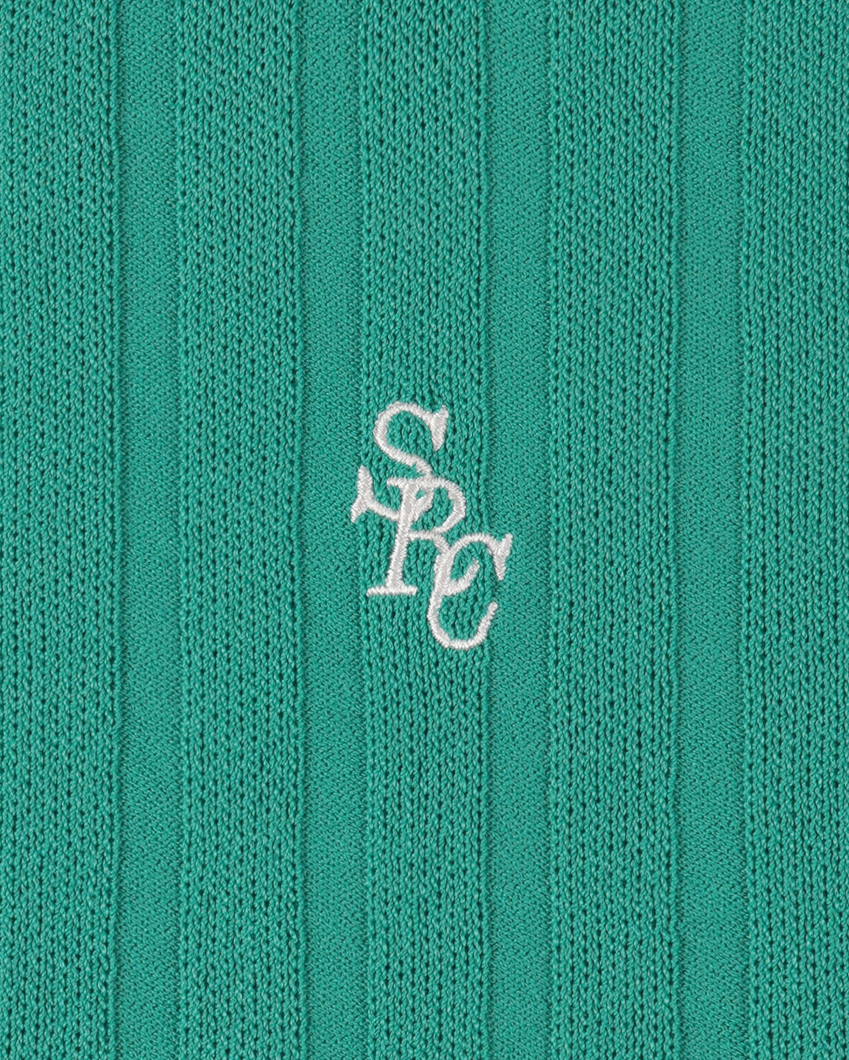 Sporty & Rich SRC Ribbed Polo - Amalfi Green/White