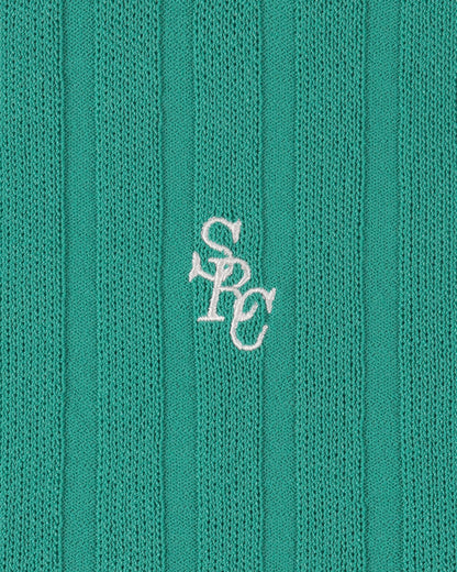 Sporty & Rich SRC Ribbed Polo - Amalfi Green/White