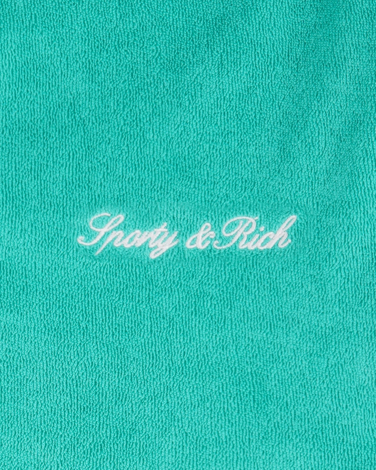 Sporty & Rich Signature Logo Terry Polo - Amalfi Green/White
