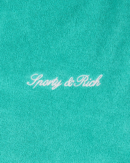 Sporty & Rich Signature Logo Terry Polo - Amalfi Green/White