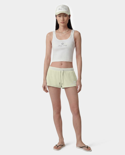 Sporty & Rich Juicy Script Velour Short - Sage