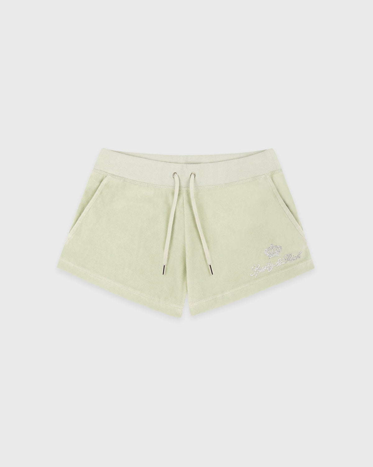 Sporty & Rich Juicy Script Velour Short - Sage
