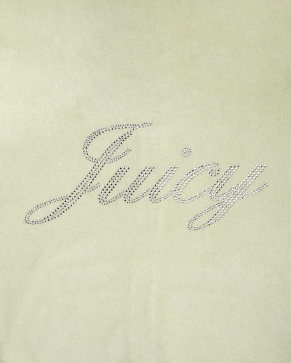 Sporty & Rich Juicy Script Velour Short - Sage