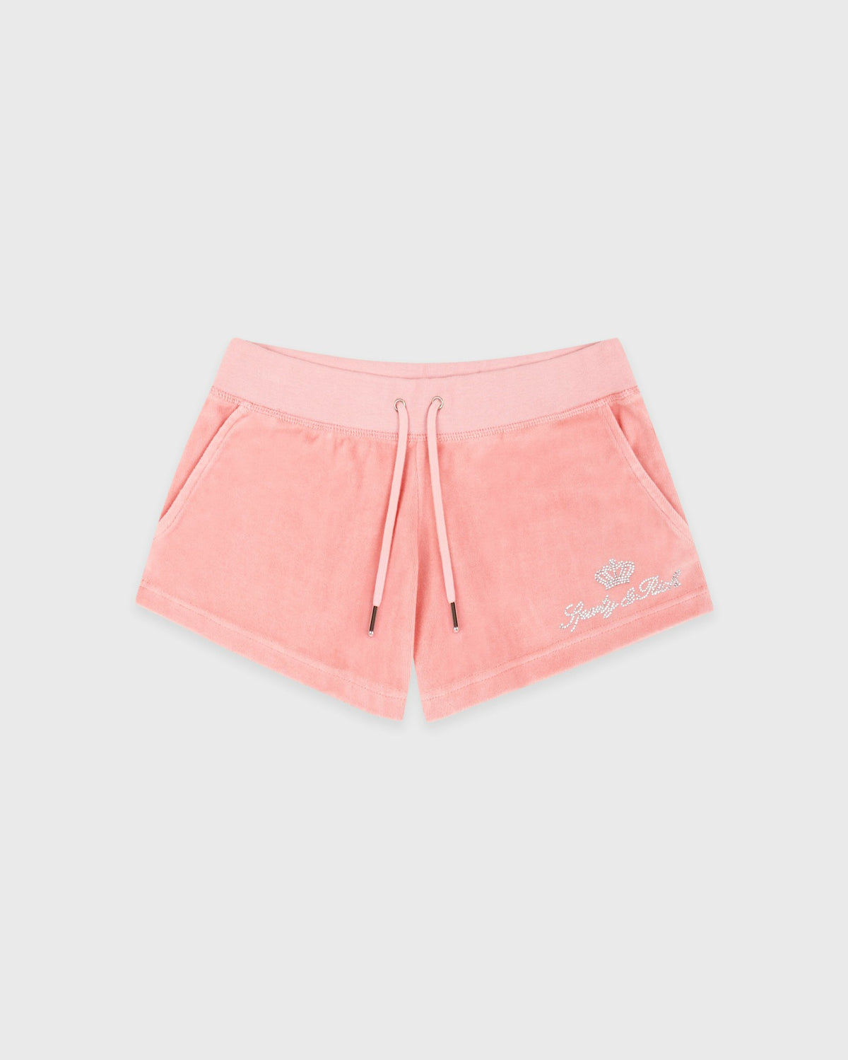 Sporty & Rich Juicy Script Velour Short - Rose