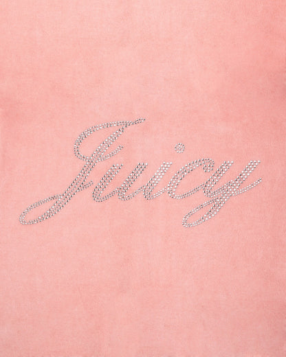 Sporty & Rich Juicy Script Velour Short - Rose