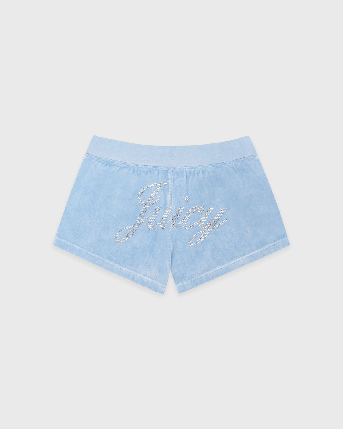 Sporty & Rich Juicy Script Velour Short - Sky Blue