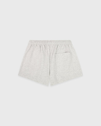 Sporty & Rich Serif Logo Embroidered Disco Short - Heather Gray/Navy