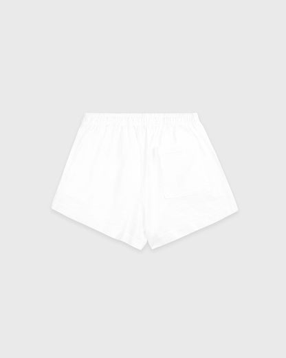 Sporty & Rich Serif Logo Embroidered Disco Short - White/Navy