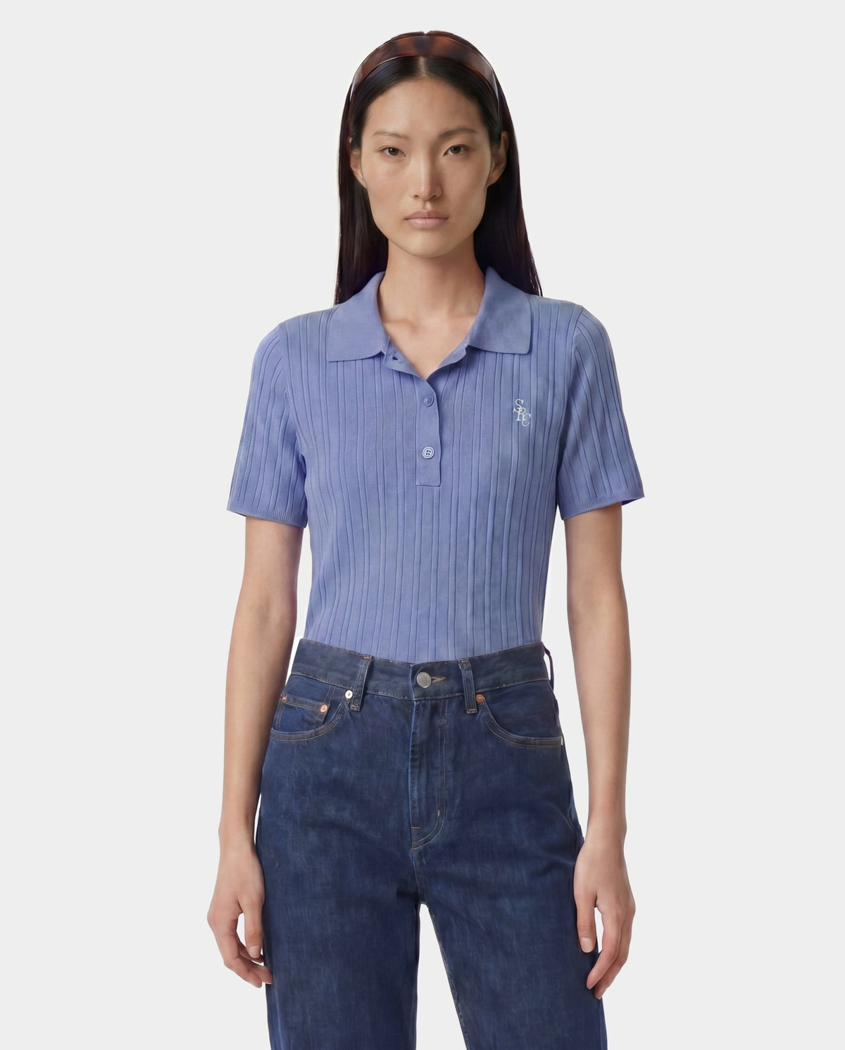 Sporty & Rich SRC Ribbed Polo - Softee