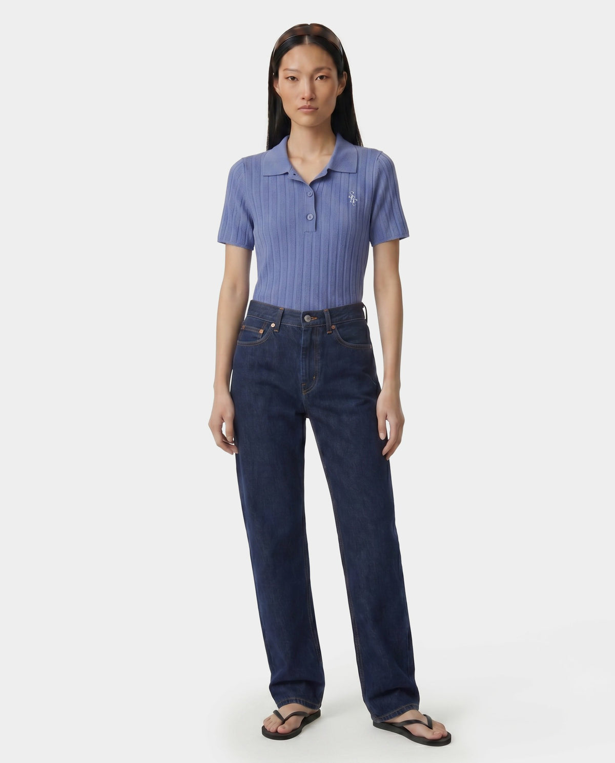 Sporty & Rich SRC Ribbed Polo - Softee