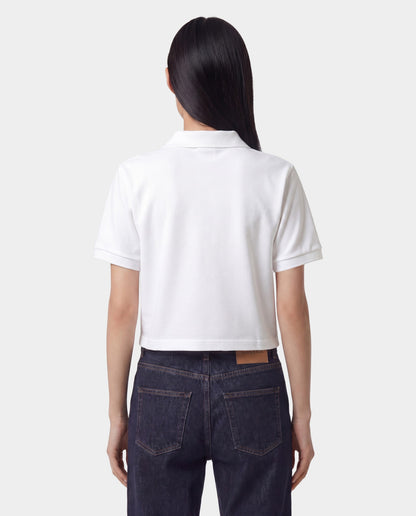 Sporty & Rich NY Crest Pique Polo - White
