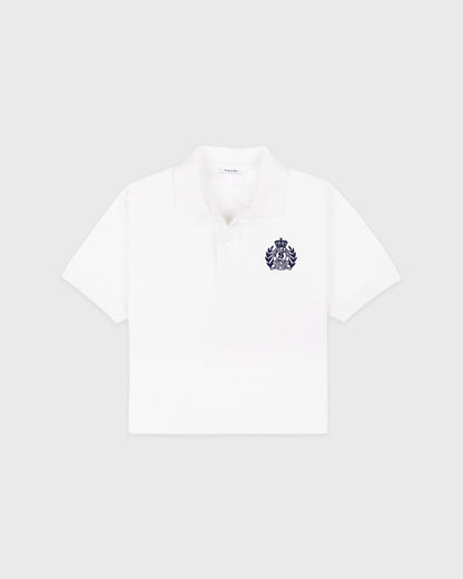 Sporty & Rich NY Crest Pique Polo - White