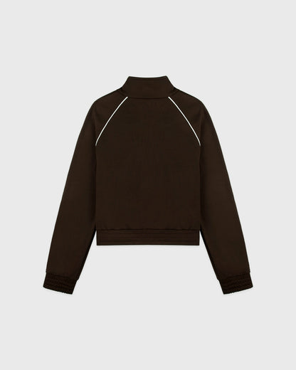 Sporty & Rich Serif Logo Retro Track Jacket - Cioco/White