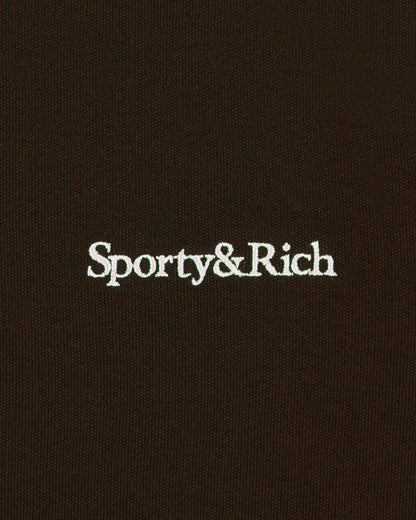 Sporty & Rich Serif Logo Retro Track Jacket - Cioco/White