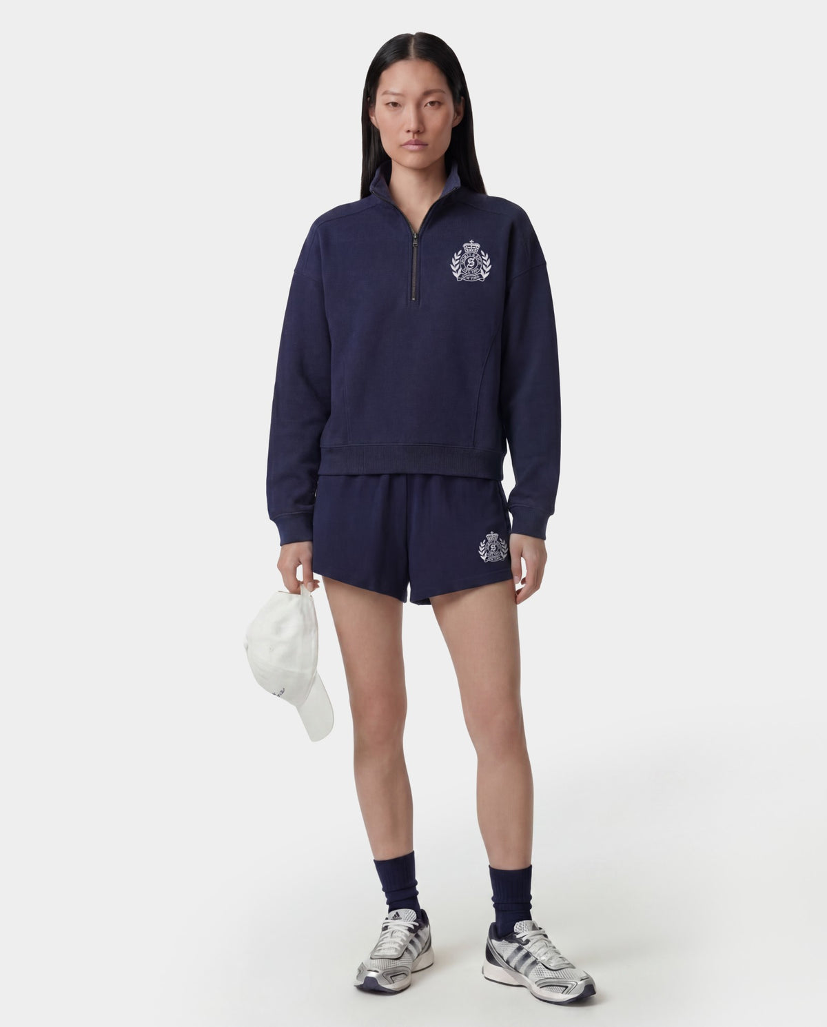 Sporty & Rich NY Crest Embroidered Disco Short - Dark Navy