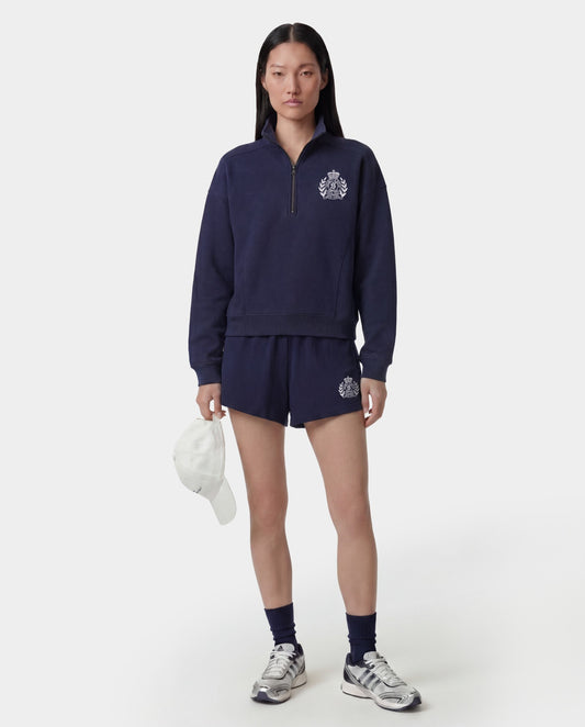 Sporty & Rich NY Crest Embroidered Disco Short - Dark Navy