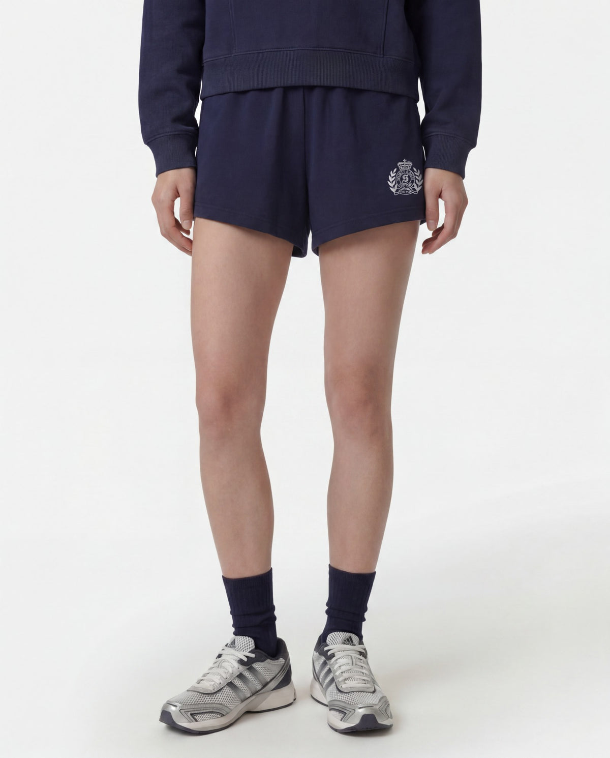 Sporty & Rich NY Crest Embroidered Disco Short - Dark Navy