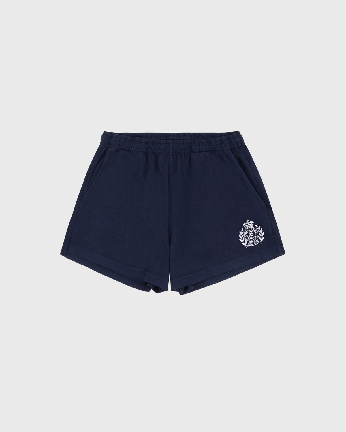 Sporty & Rich NY Crest Embroidered Disco Short - Dark Navy