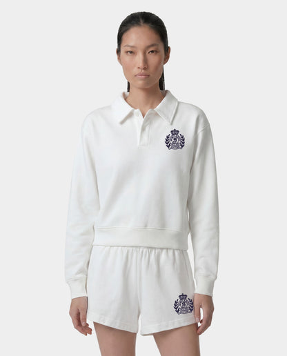 Sporty & Rich NY Crest Embroidered Polo - White