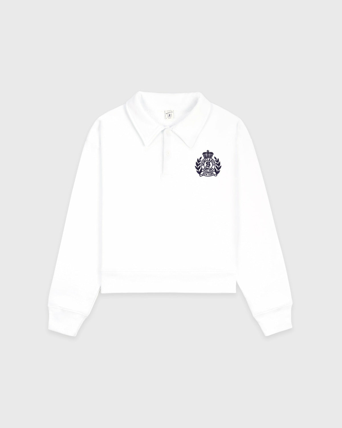 Sporty & Rich NY Crest Embroidered Polo - White