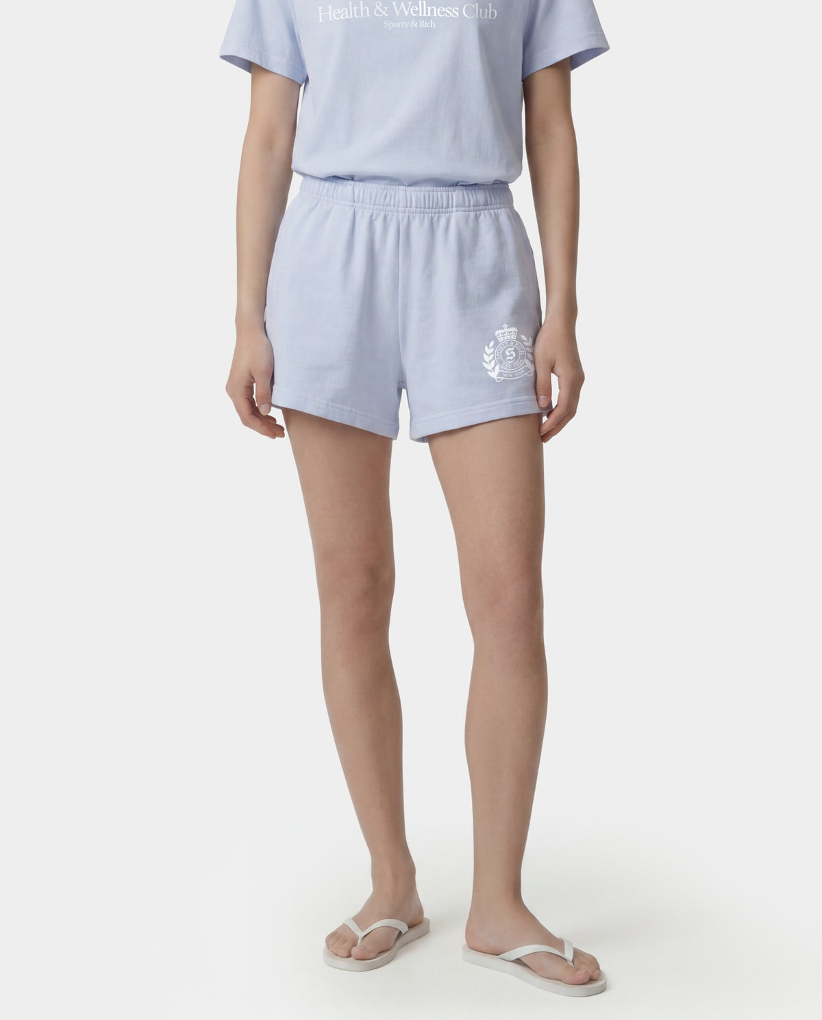 Sporty & Rich NY Crest Disco Short - Ciel