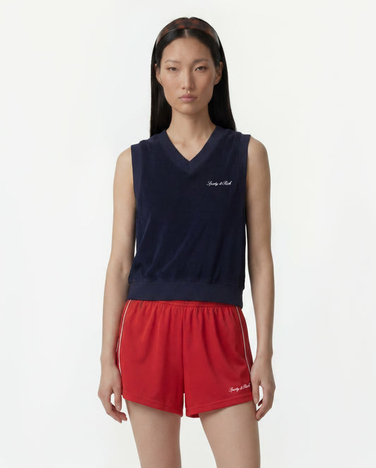 Sporty & Rich Signature Logo Terry Vest - Dark Navy