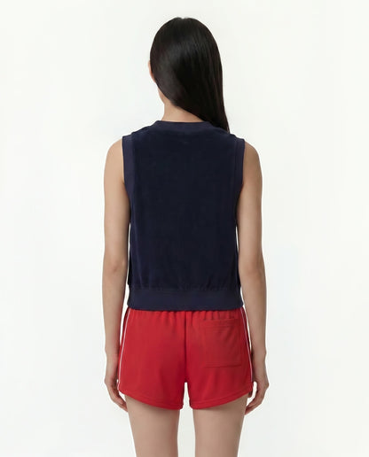 Sporty & Rich Signature Logo Terry Vest - Dark Navy