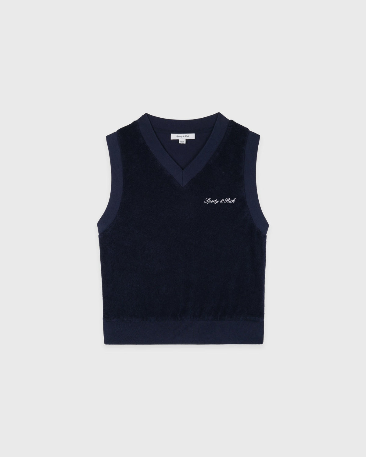 Sporty & Rich Signature Logo Terry Vest - Dark Navy
