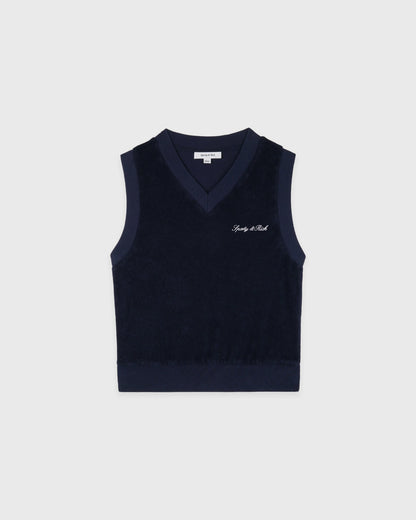 Sporty & Rich Signature Logo Terry Vest - Dark Navy
