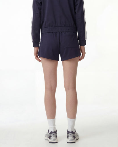 Sporty & Rich Signature Logo Retro Track Short - Dark Navy