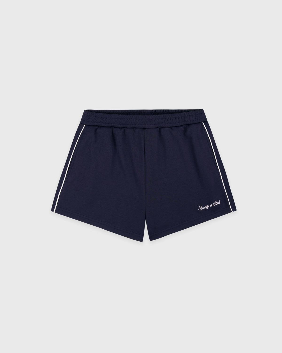 Sporty & Rich Signature Logo Retro Track Short - Dark Navy