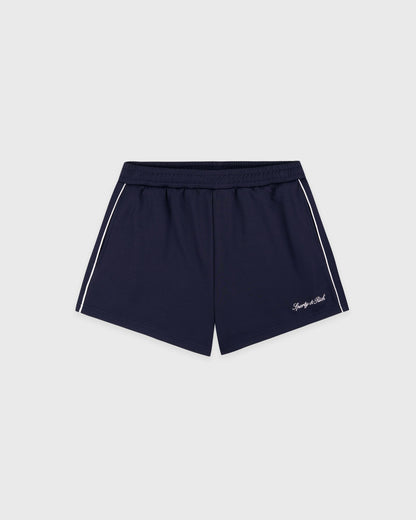 Sporty & Rich Signature Logo Retro Track Short - Dark Navy