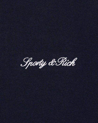 Sporty & Rich Signature Logo Retro Track Short - Dark Navy
