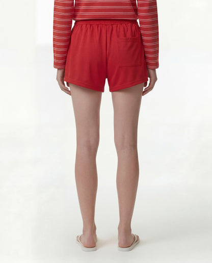 Sporty & Rich Signature Logo Retro Track Short - Ruby