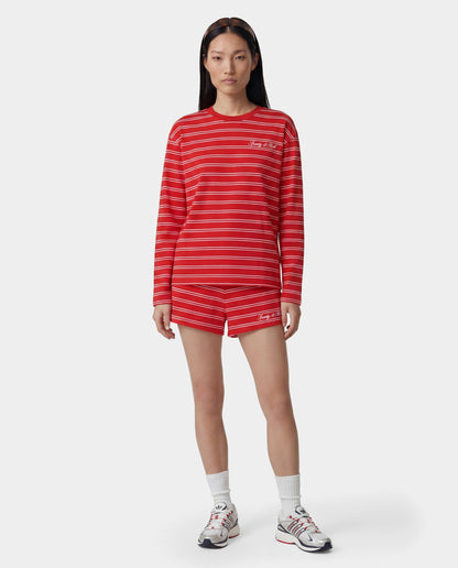 Sporty & Rich Signature Logo Easy Longsleeve - Ruby