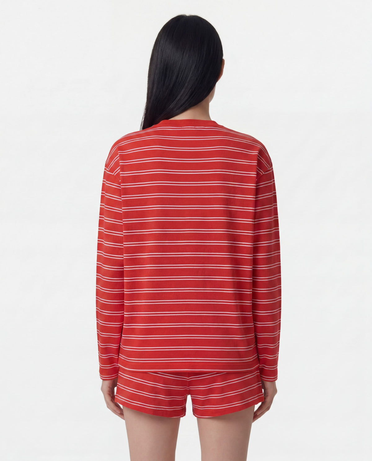 Sporty & Rich Signature Logo Easy Longsleeve - Ruby