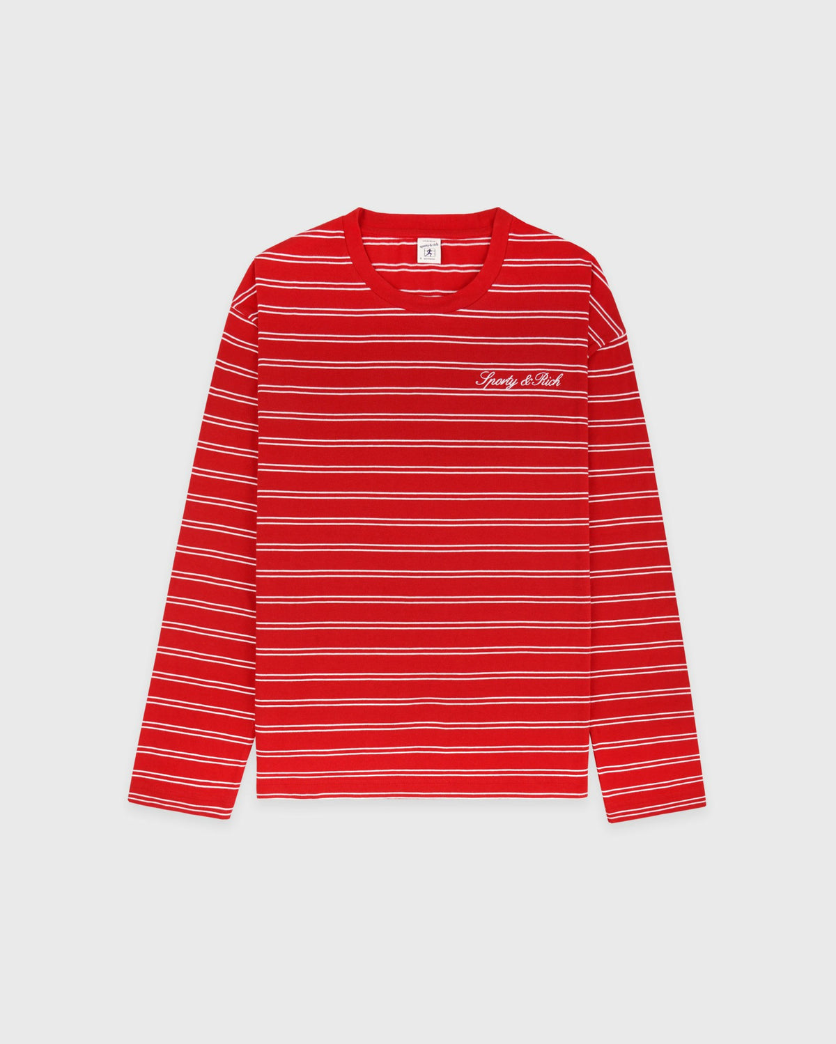 Sporty & Rich Signature Logo Easy Longsleeve - Ruby