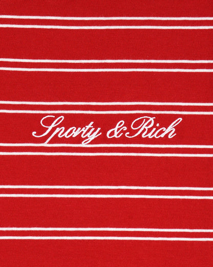 Sporty & Rich Signature Logo Easy Longsleeve - Ruby