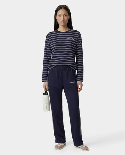 Sporty & Rich Signature Logo Easy Longsleeve - Dark Navy