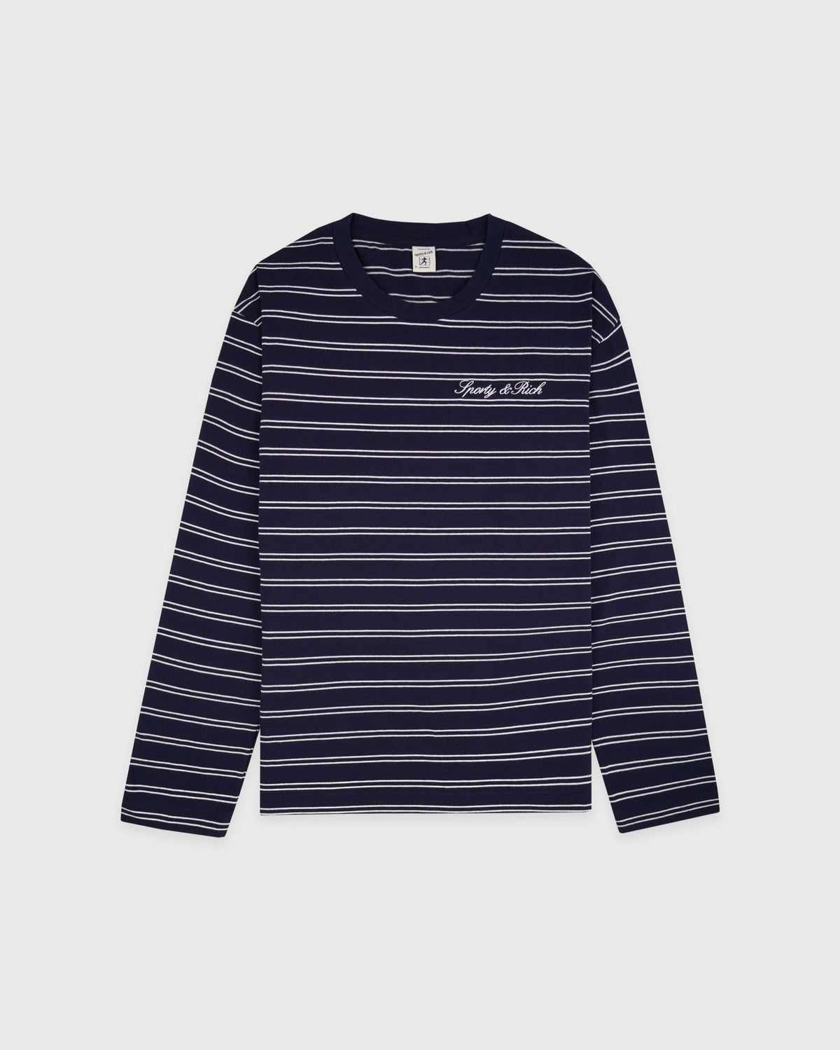 Sporty & Rich Signature Logo Easy Longsleeve - Dark Navy