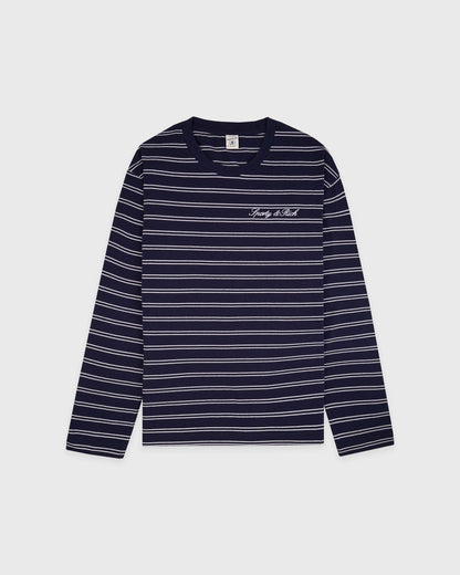 Sporty & Rich Signature Logo Easy Longsleeve - Dark Navy