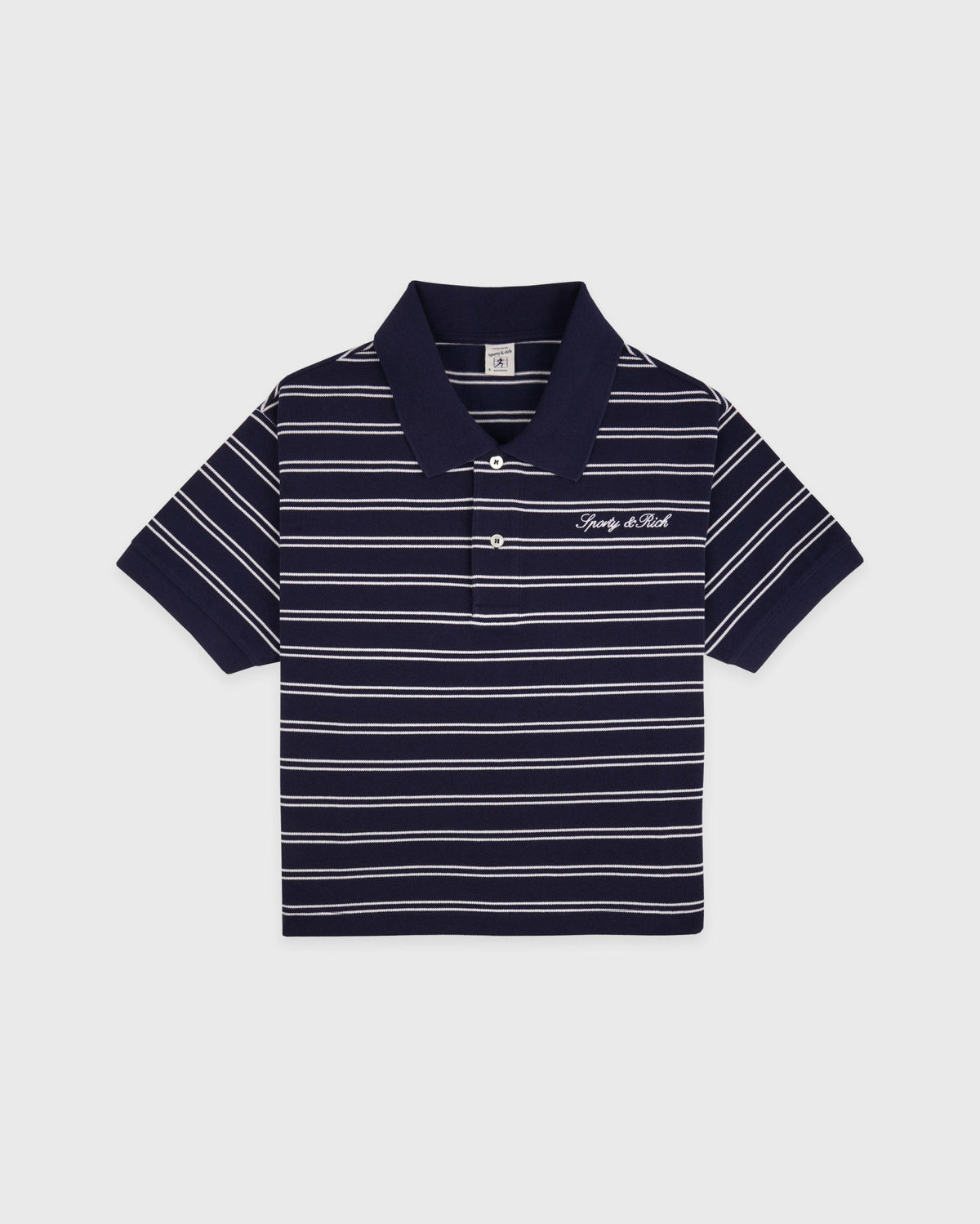 Sporty & Rich Signature Logo Polo - Dark Navy