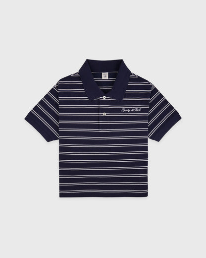 Sporty & Rich Signature Logo Polo - Dark Navy