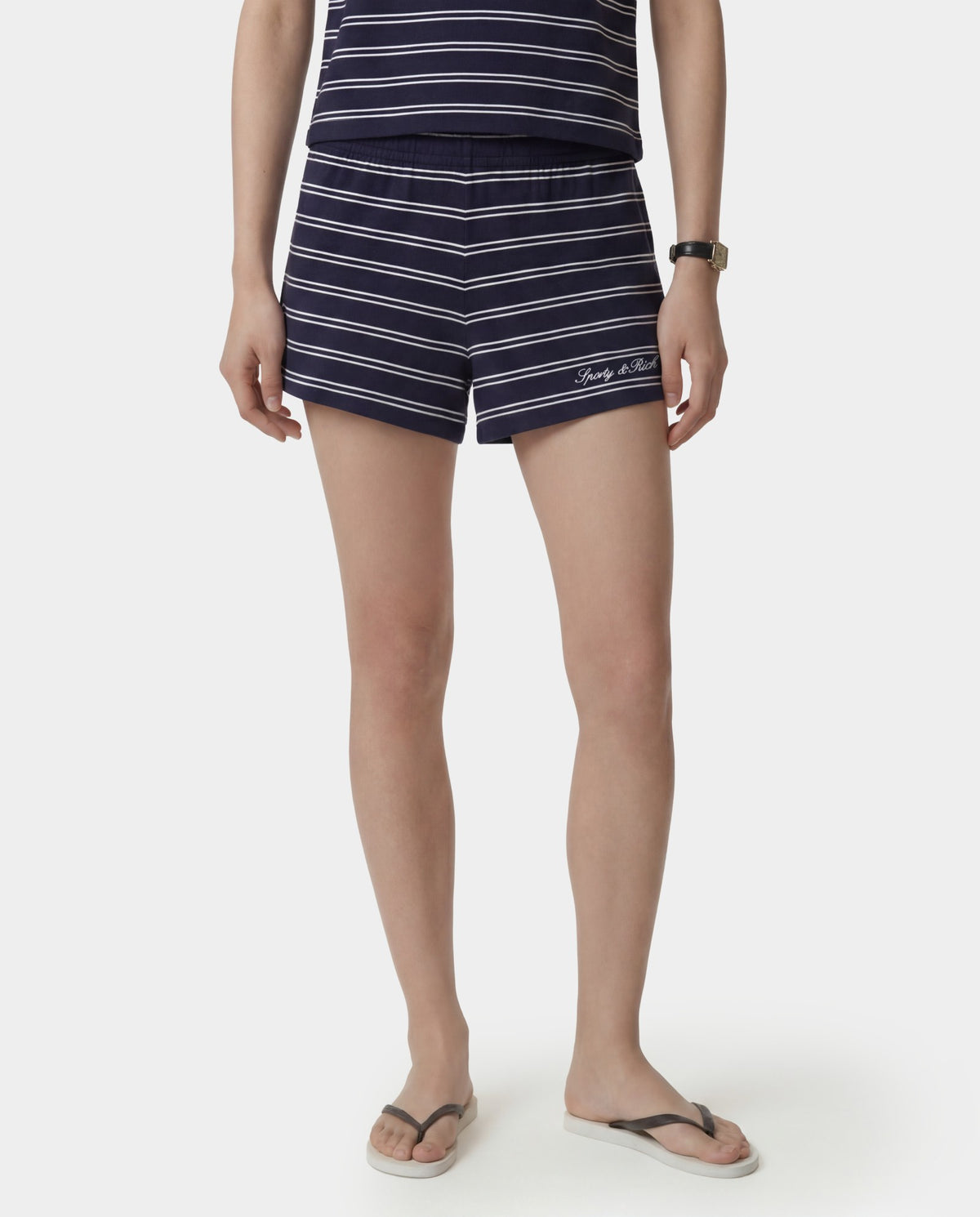 Sporty & Rich Signature Logo Short Short - Dark Navy