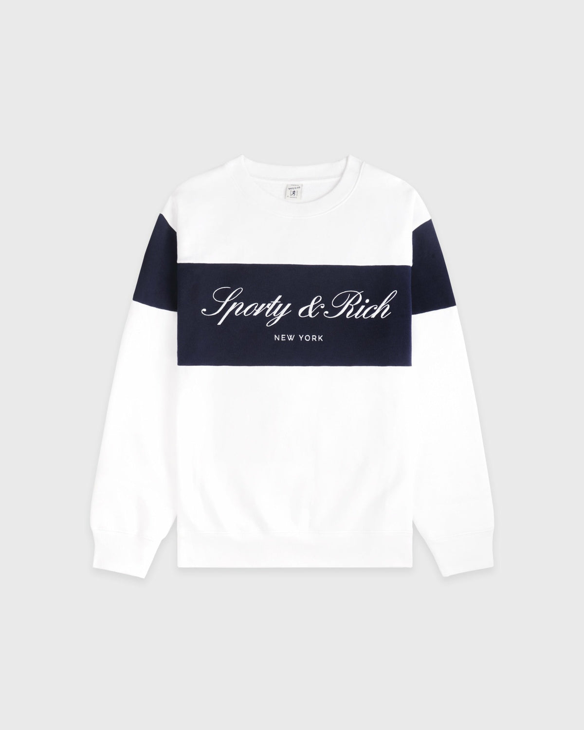 Sporty & Rich Signature Logo Block Crewneck - White