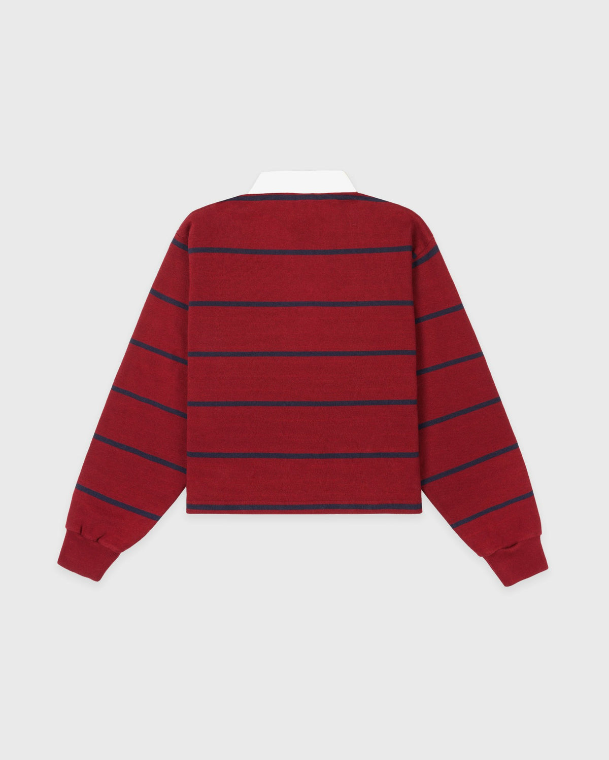 Sporty & Rich Serif Logo Rugby Polo - Merlot/White/Navy