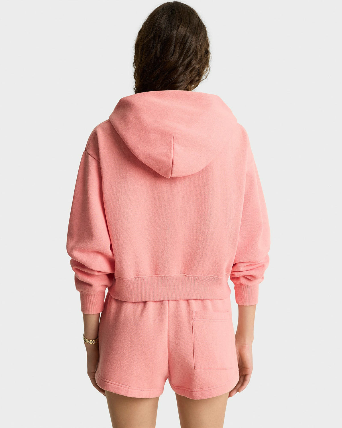 Sporty & Rich California Emblem Soft Cropped Hoodie - Carnation/White